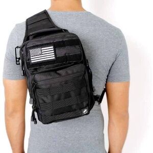 New Tactical Sling Backpack, Small Military Bag, Free American Flag Patch